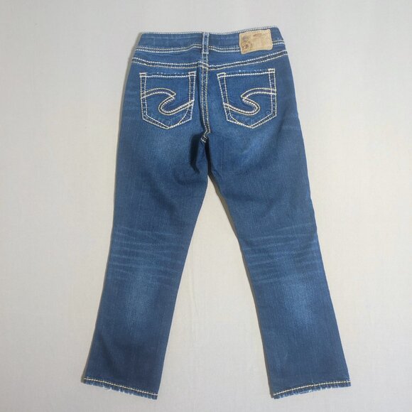 Silver Jeans Women's size W26/L22.5" Suki Mid Capri Fluid denim ink blue colour - Picture 3 of 16